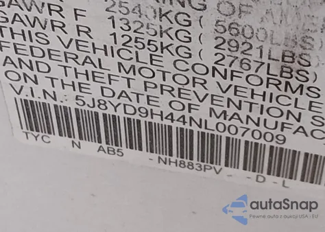 2022 Acura Mdx Technology Package из США, поврежденный, VIN 5J8YD9H44NL007009